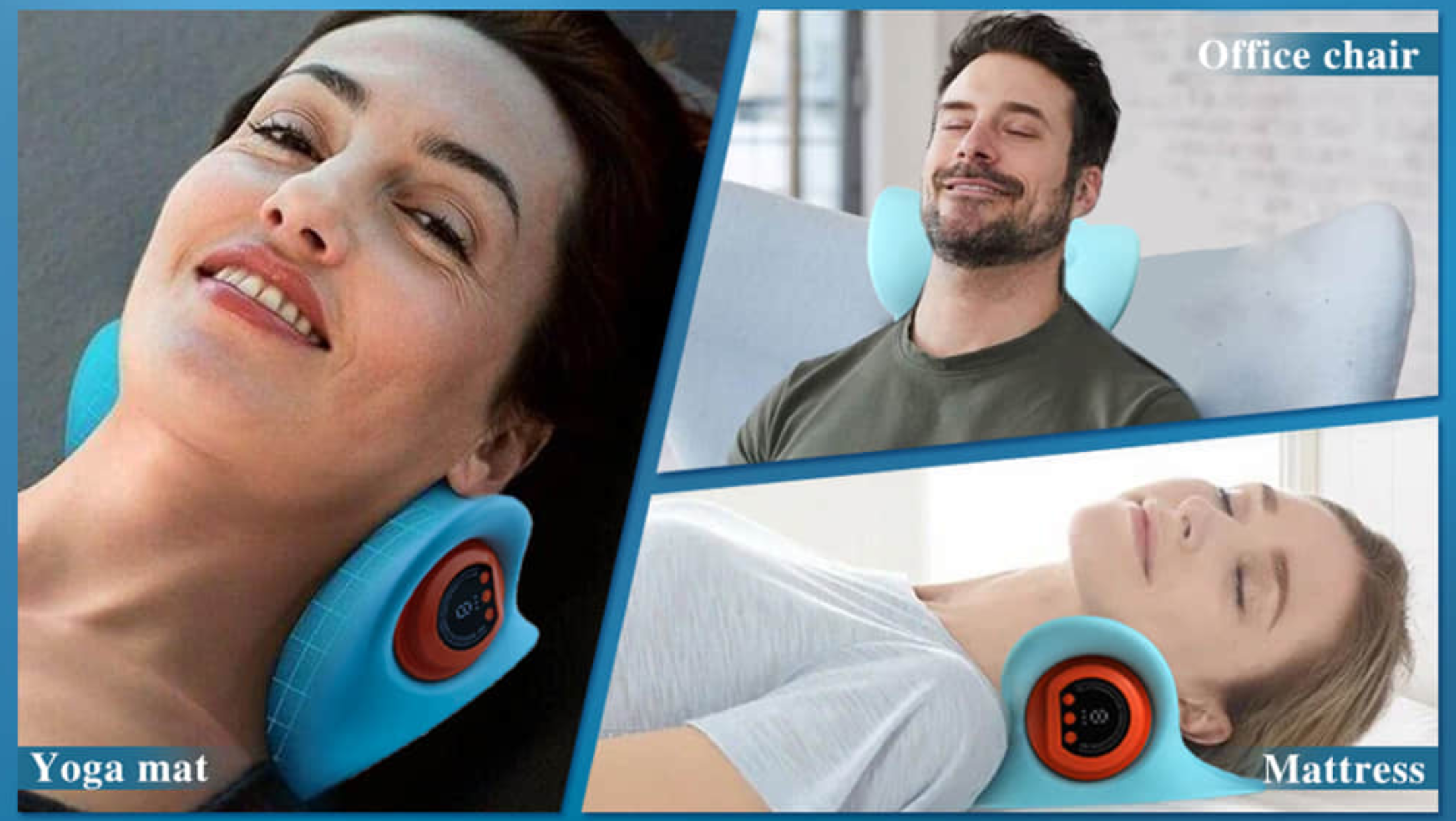 showing benefit of Relaxnecker Neck Massager EMS massage device